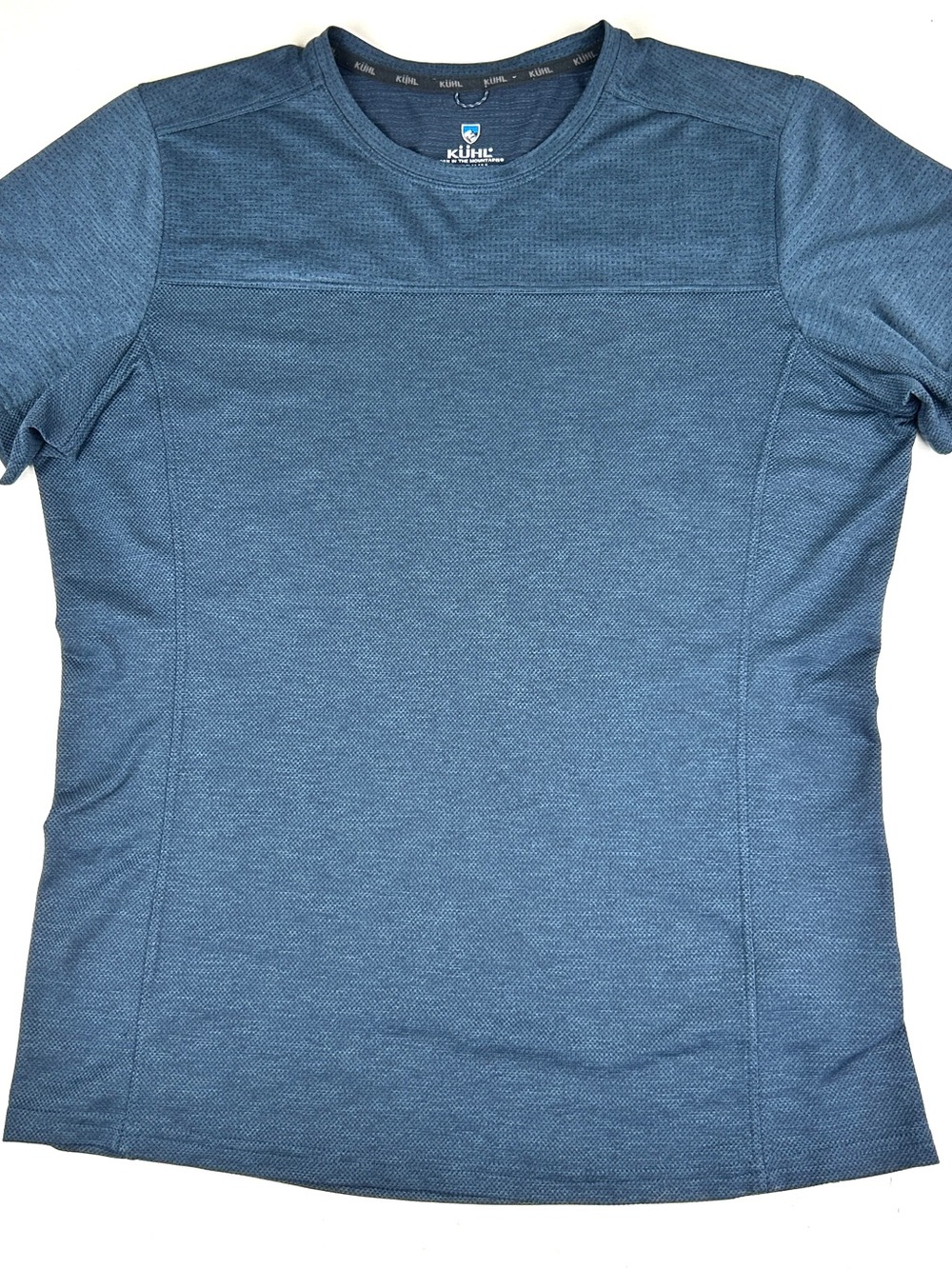 KUHL Engineered Krew Mens Tee Shirt Medium Blue Hiking Trail Outdoor Polyester